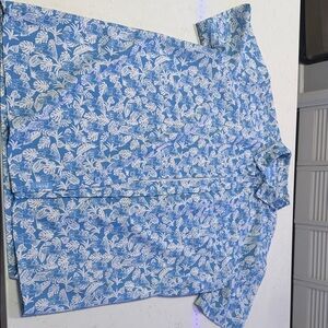 Etro Sky Blue and White Botanical Men's Shirt